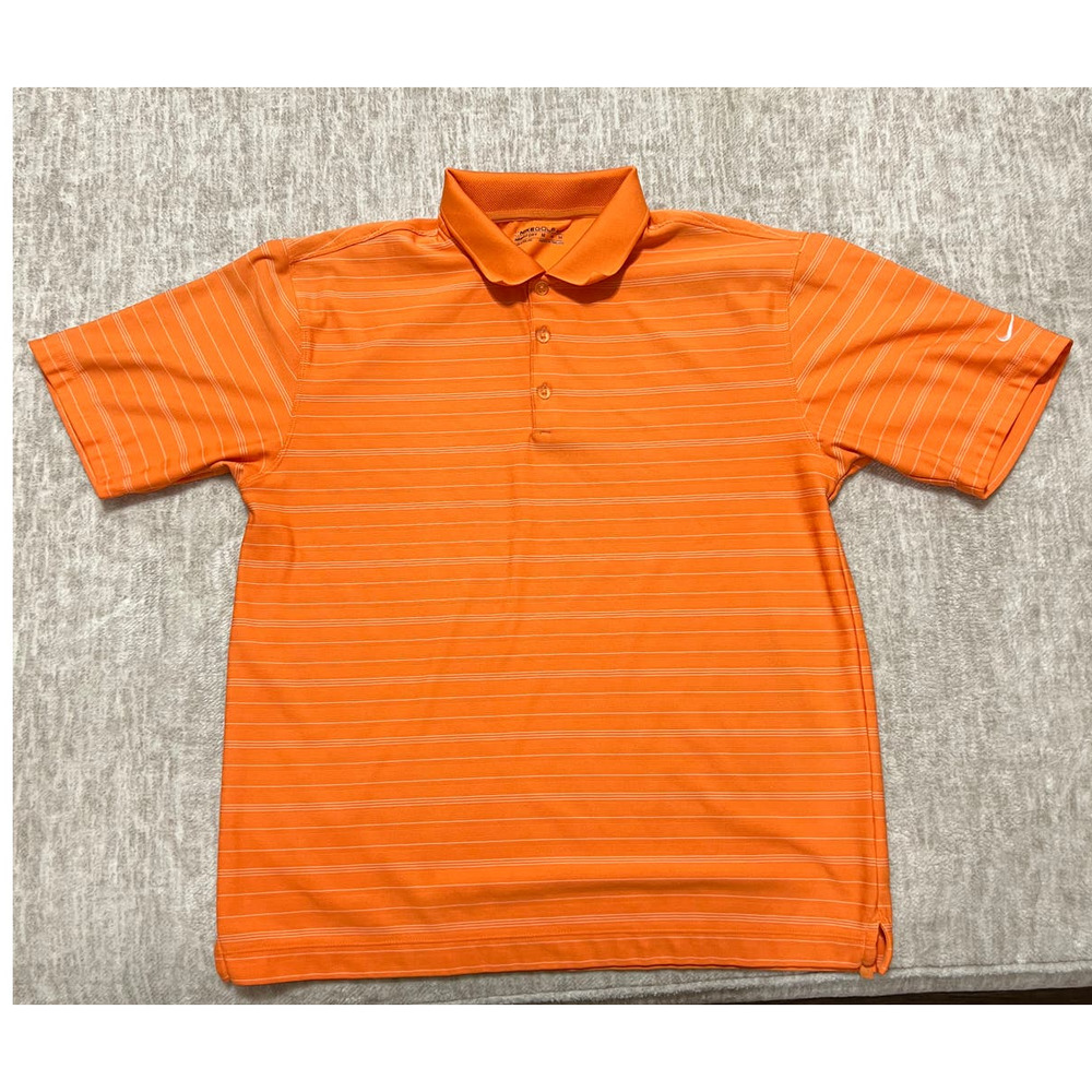 Nike Golf Orange Dri-Fit Short Sleeve Polo, Size M